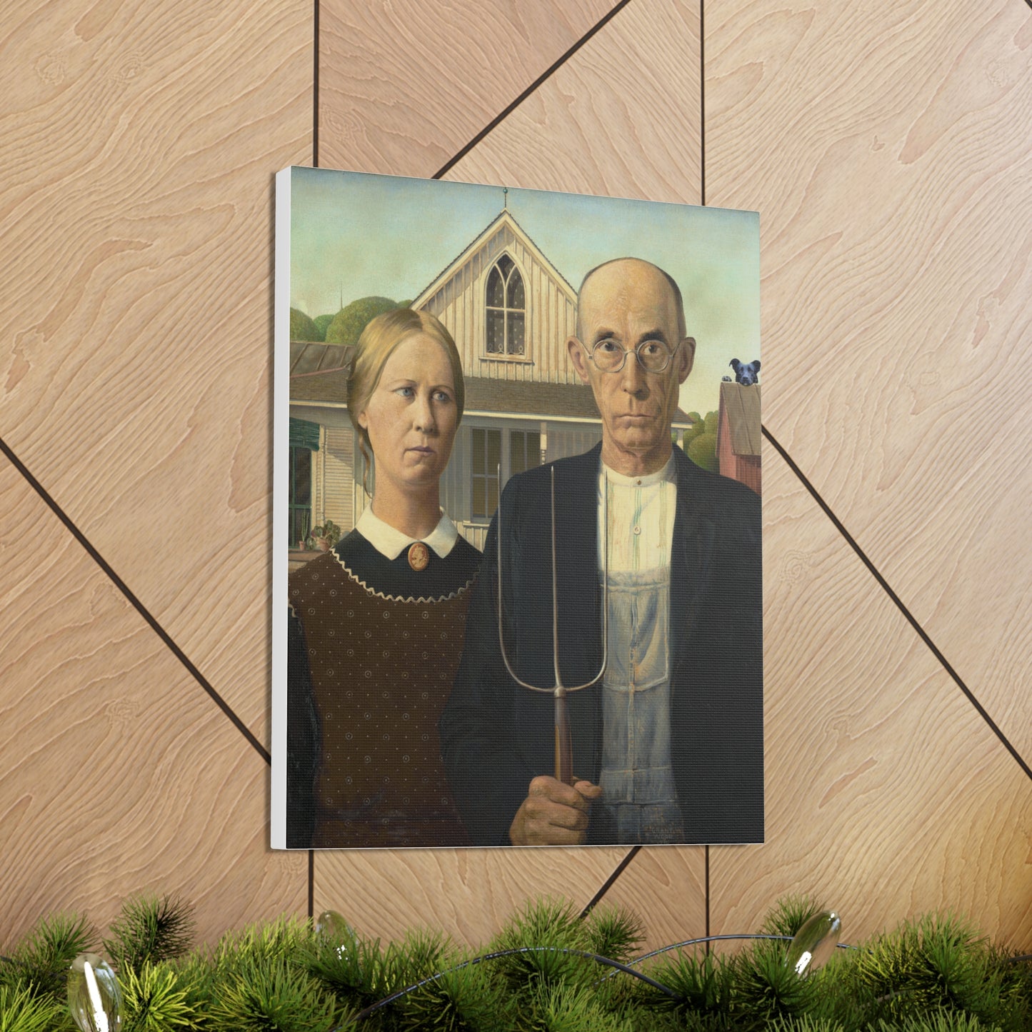 Pitbull - American Gothic by Grant Wood