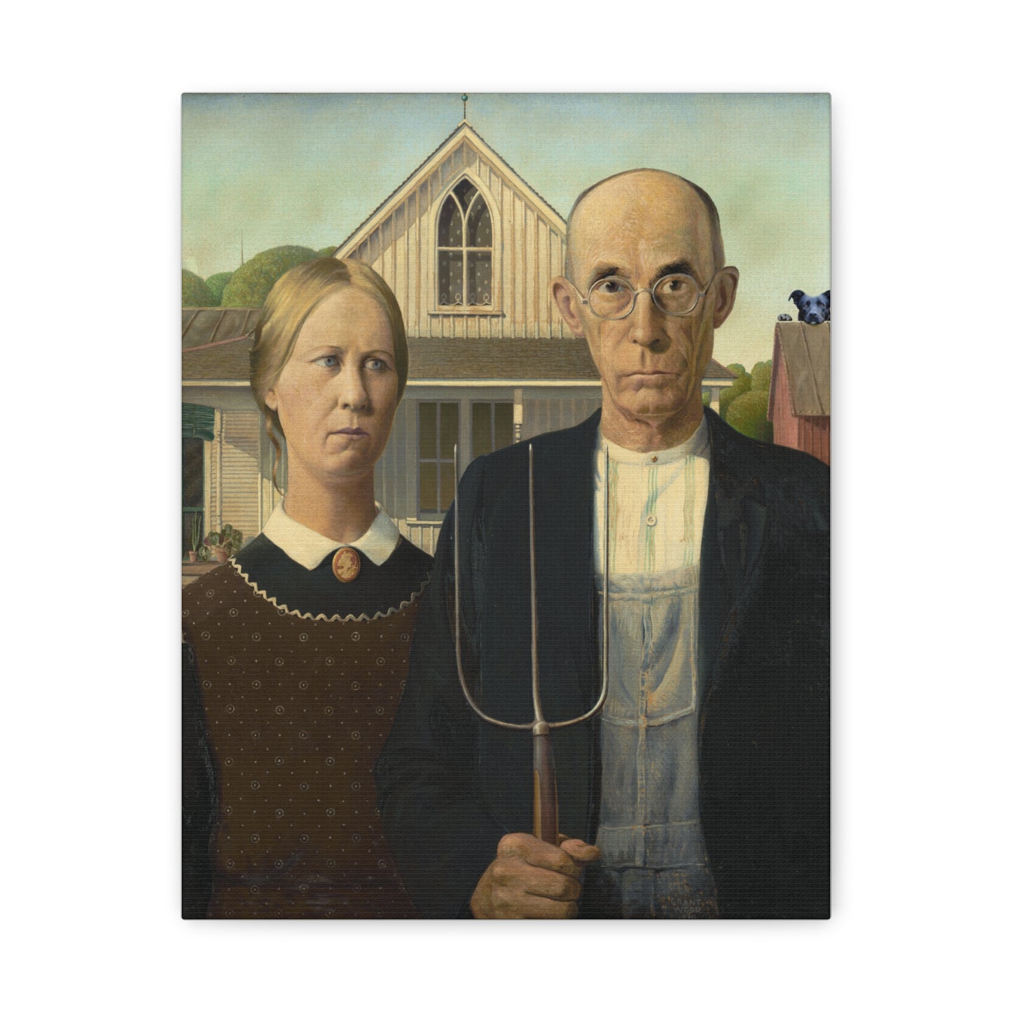 Pitbull - American Gothic by Grant Wood