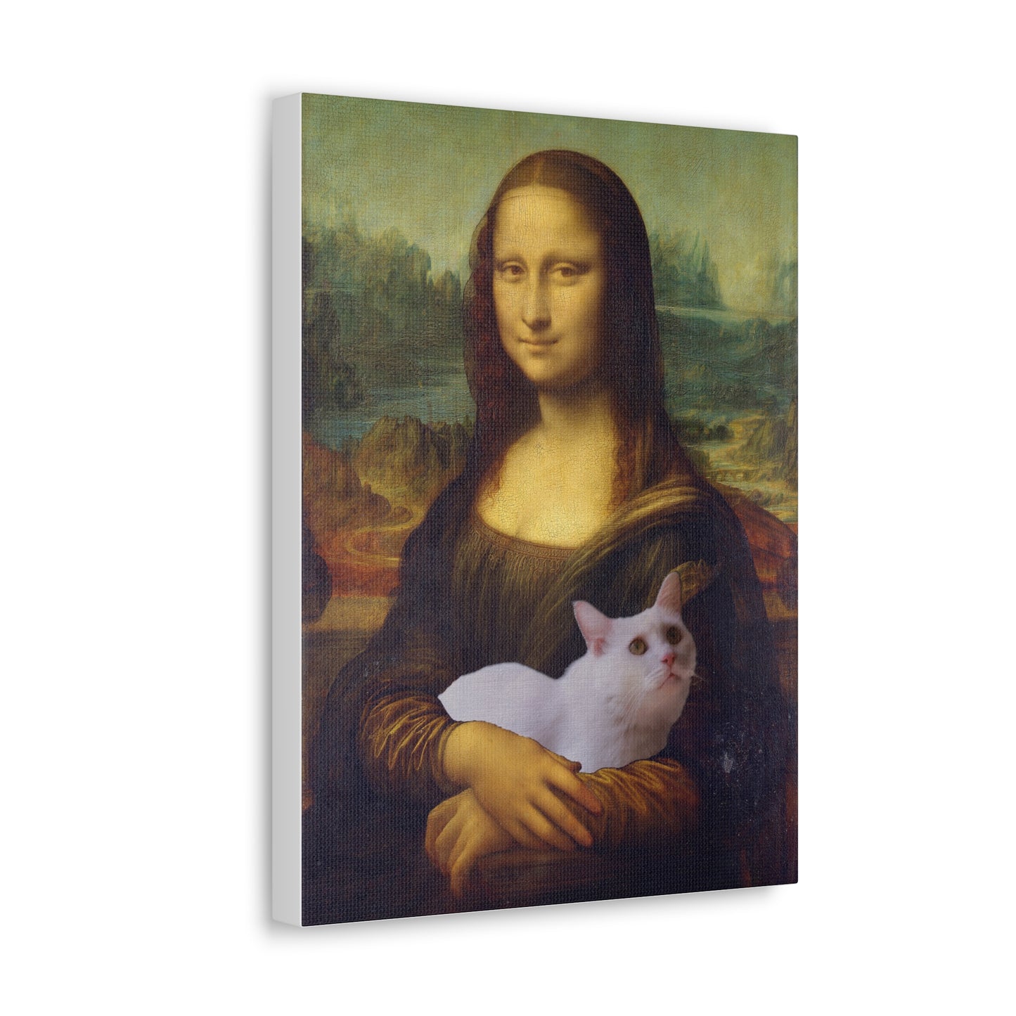 White Cat - Mona Lisa by Leonardo da Vinci