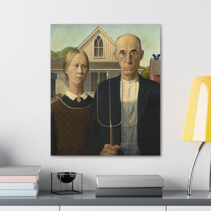 Pitbull - American Gothic by Grant Wood