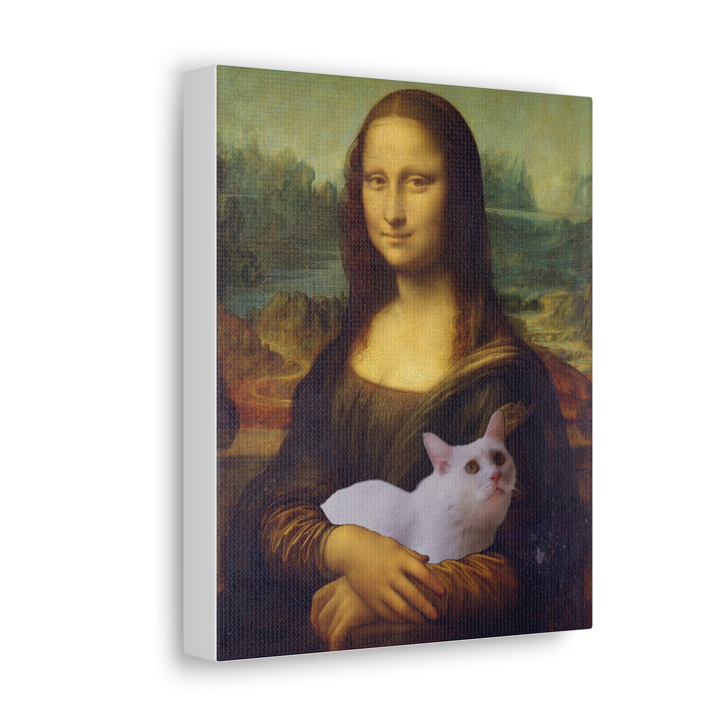 White Cat - Mona Lisa by Leonardo da Vinci