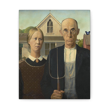 Pitbull - American Gothic by Grant Wood