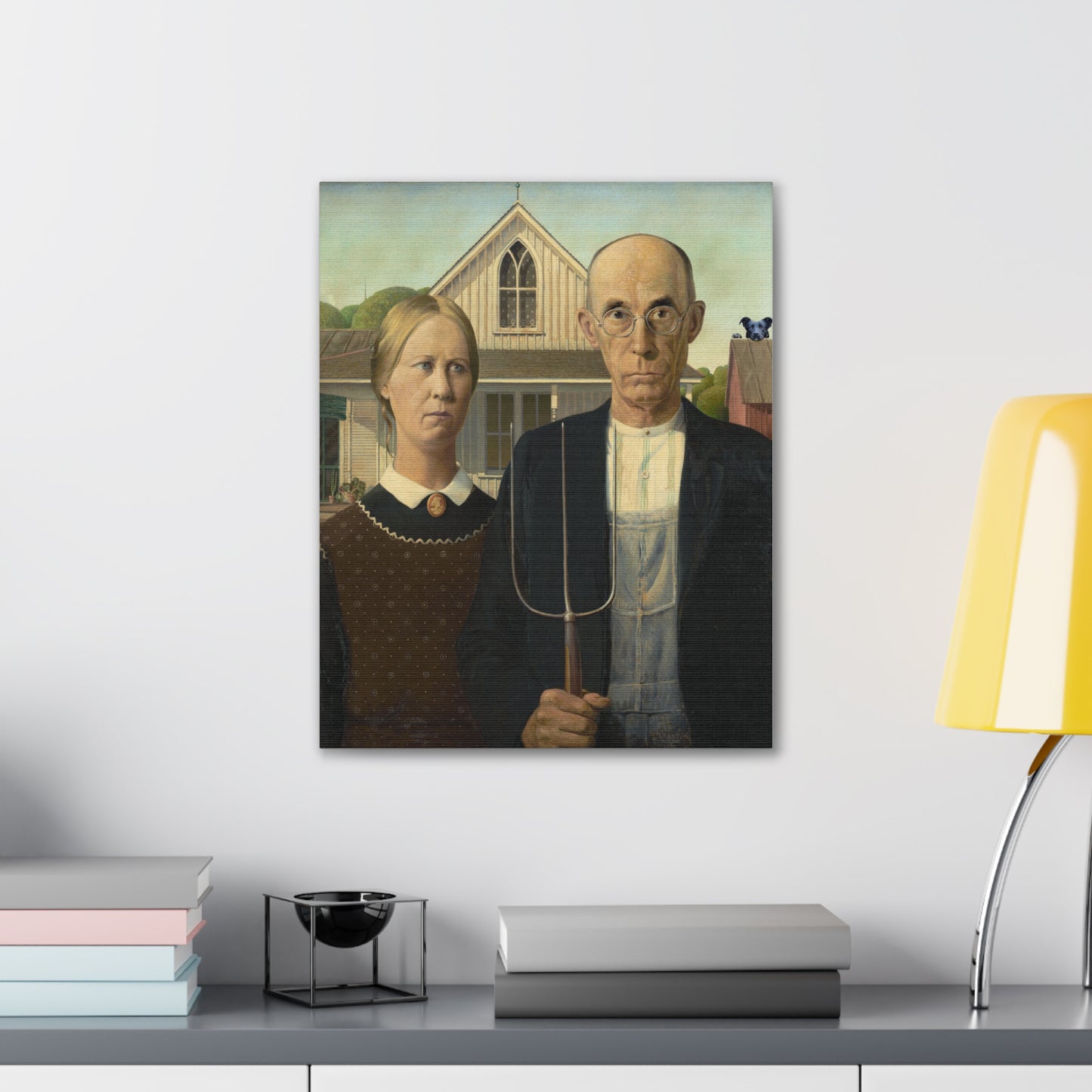 Pitbull - American Gothic by Grant Wood