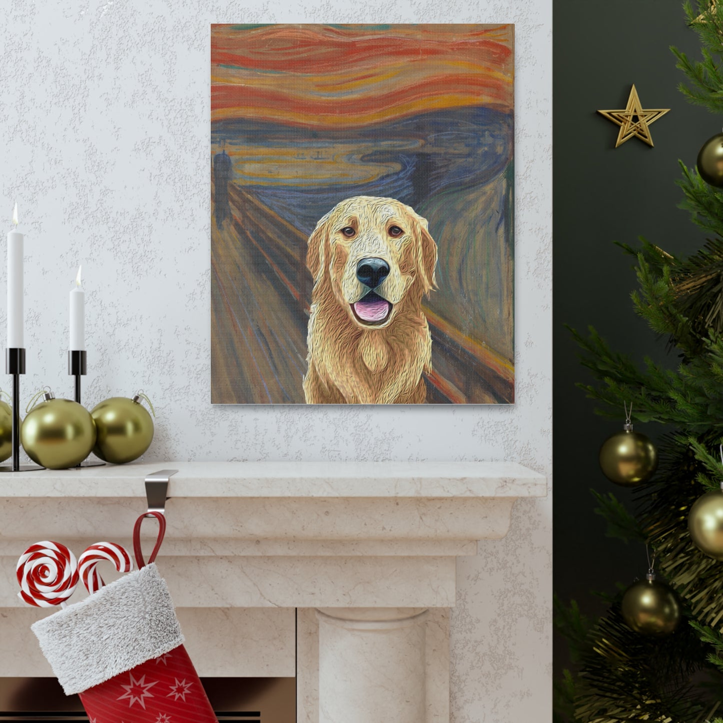 Golden Retriever - The Scream by Edvard Munch