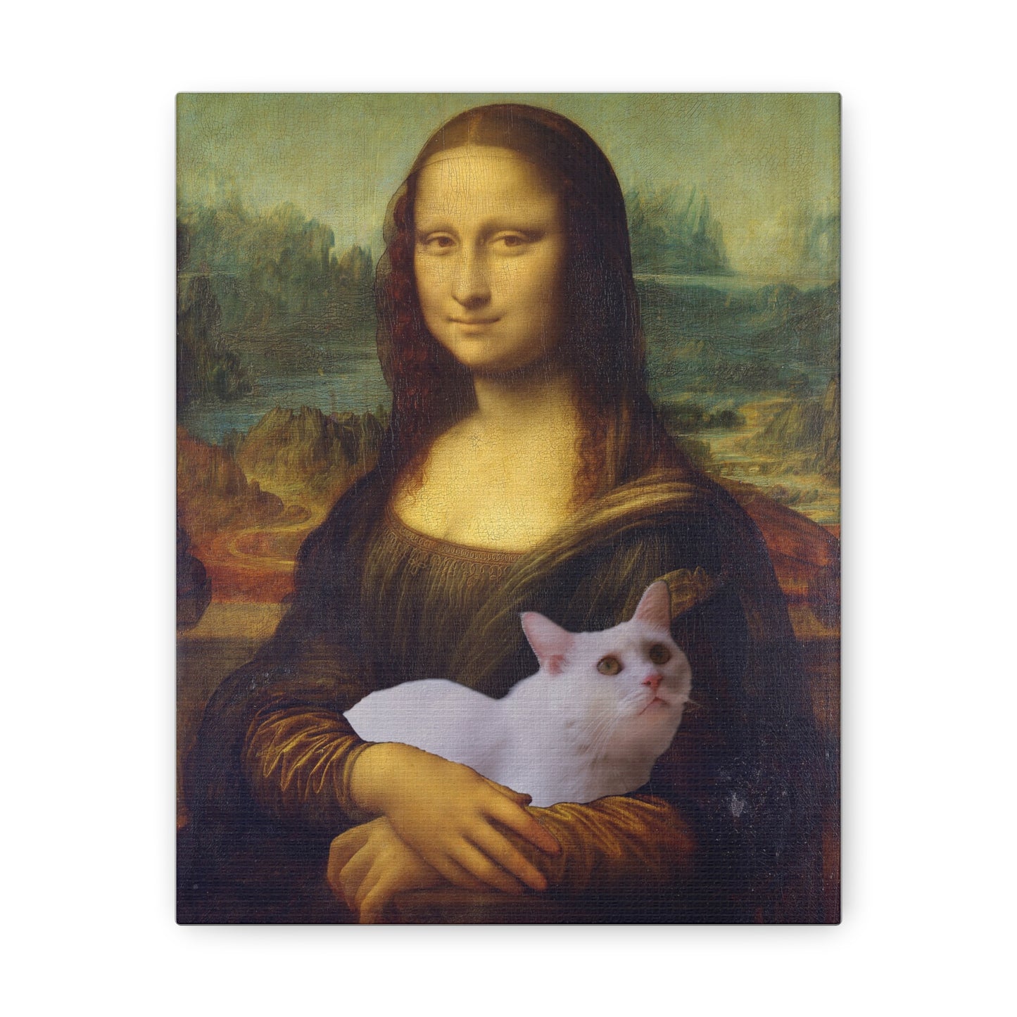 White Cat - Mona Lisa by Leonardo da Vinci