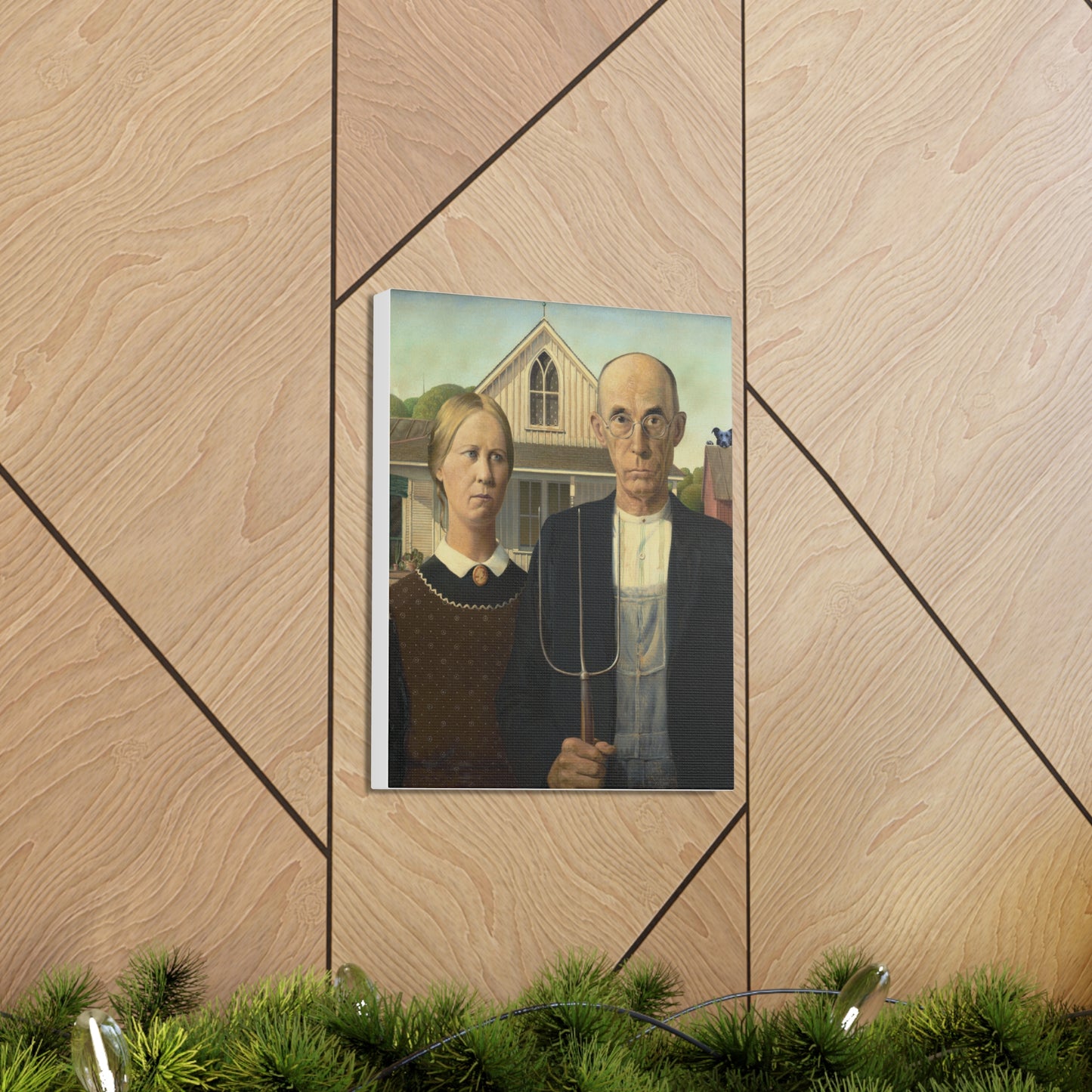 Pitbull - American Gothic by Grant Wood