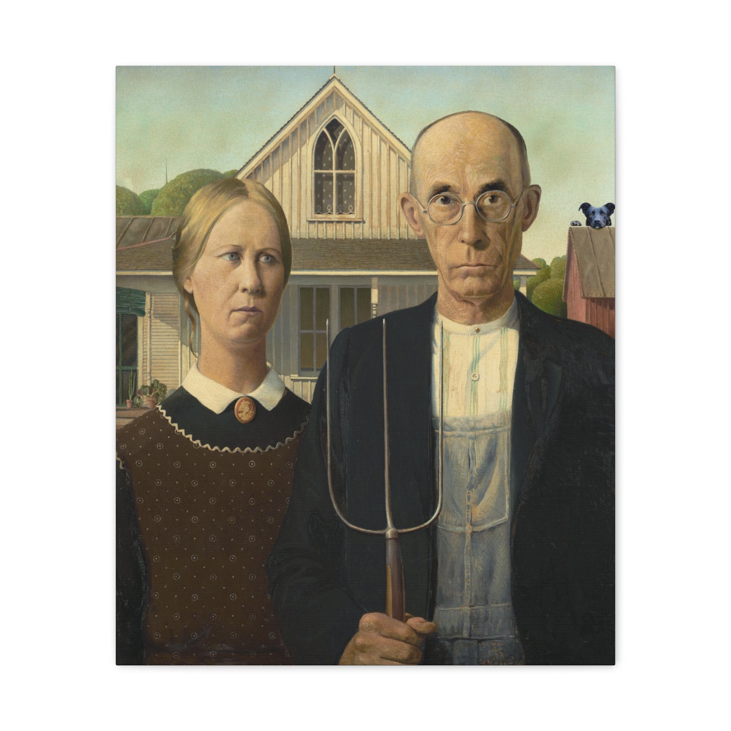 Pitbull - American Gothic by Grant Wood