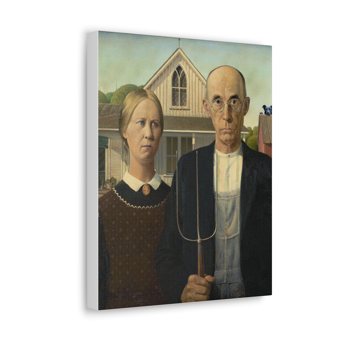 Pitbull - American Gothic by Grant Wood